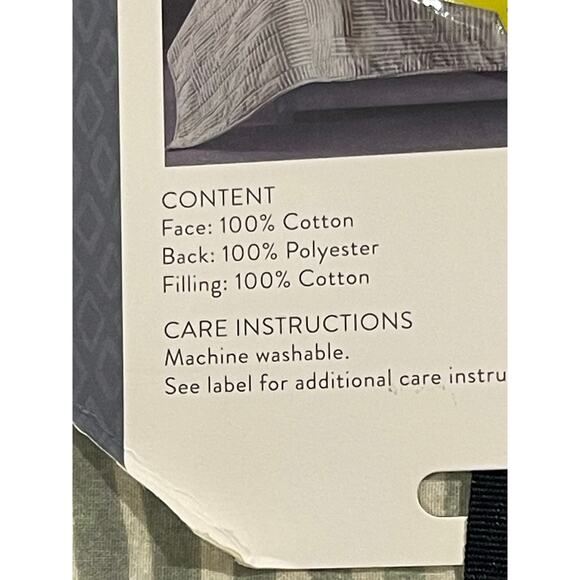 Ayesha Curry Stripe Square 3-Piece Quilt Set, Full/Queen, Green New - Picture 9 of 10